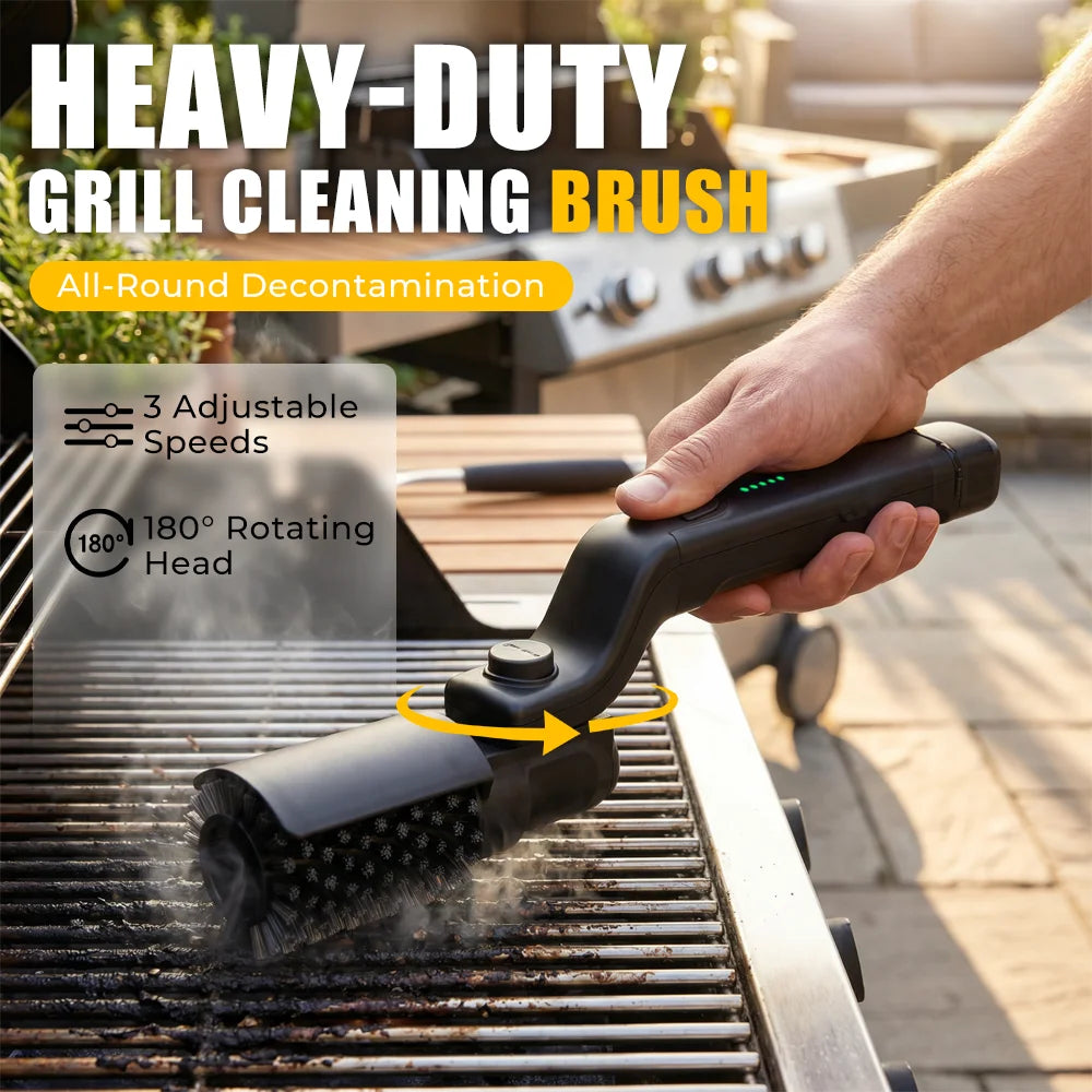Electric BBQ Grill Brush cordless rechargeable design