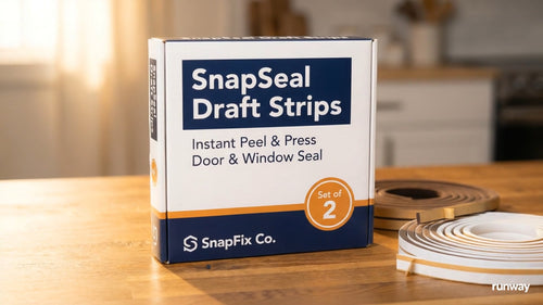 SnapSeal Draft Strips packaging by SnapFix Co., Set of 2